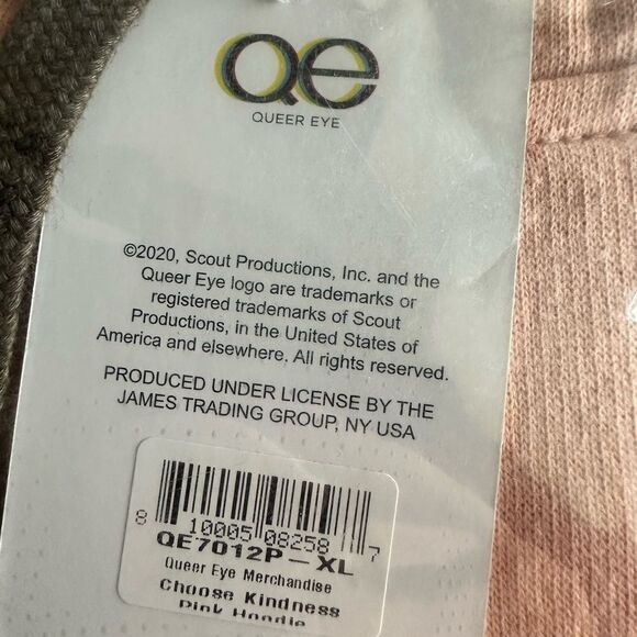 NWT Queer Eye Unisex Pale Pink Graohic Hoodie Choose Kindness - Size XL - Picture 7 of 10